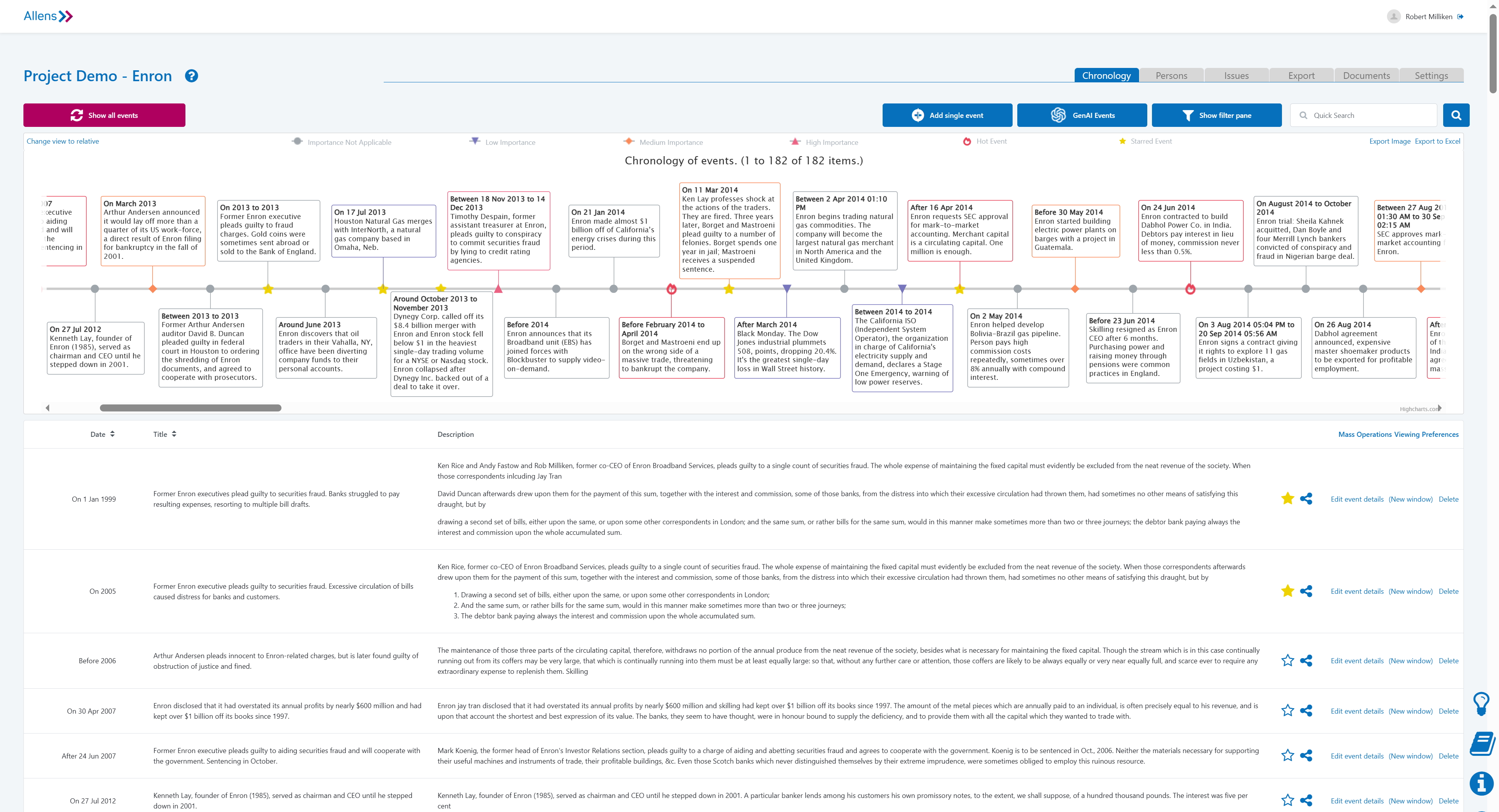 Allens Chronology Plus Screenshot
